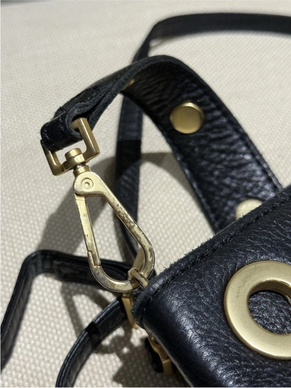 Authentic $495 HAMMIT Montana Clutch Black Leather / Gold Metal Shoulder Bag sm - Picture 15 of 16